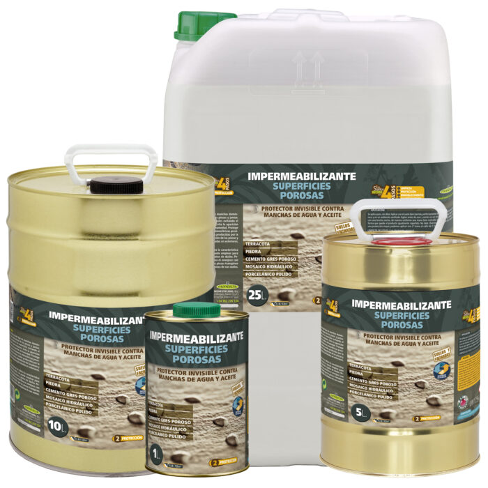 Impermeabilizante Superficies Porosas de Monestir. Protector antimanchas con acabado natural, para piedra, granito, mármol, microcemento y hormigón impreso. - Imagen 2
