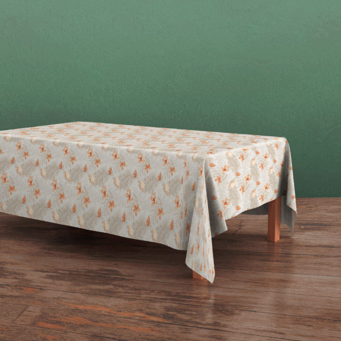 Tiare Orange Mantel Decorativo Impermeable de PVC