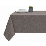 Mantel Impermeable Antimanchas de PVC Diseño Estampado Innovador HuleHule Tex - Dots Colores Silver y Taupe Dark