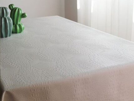 Mantel de Hule Piel Cocodrilo Blanco