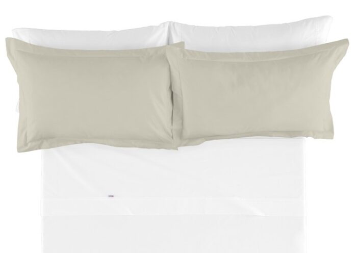 Funda de cojín Combi Lisos. Algodón y poliéster 138-PIEDRA