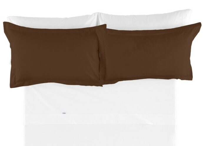 Funda de cojín Combi Lisos. Algodón y poliéster 025-CAFE