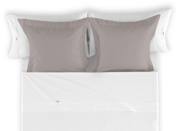 Funda de cojín Combi Lisos. Algodón y poliéster 225-PLOMO