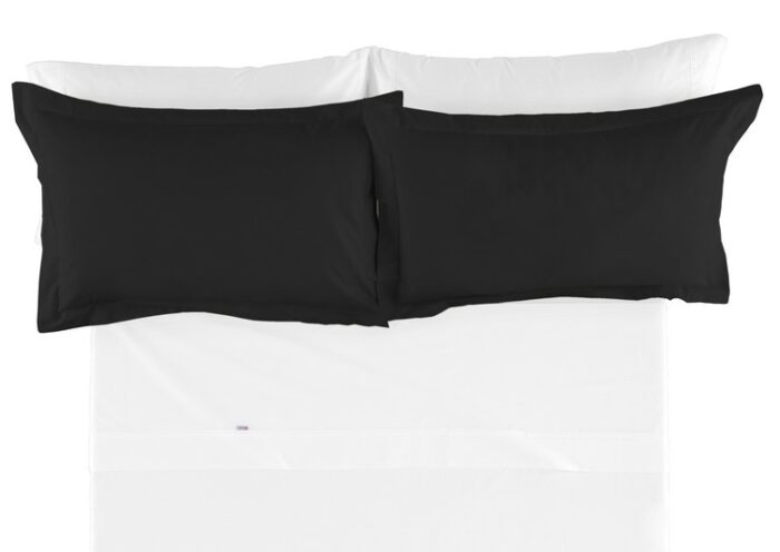 Funda de cojín Combi Lisos. Algodón y poliéster 113-NEGRO