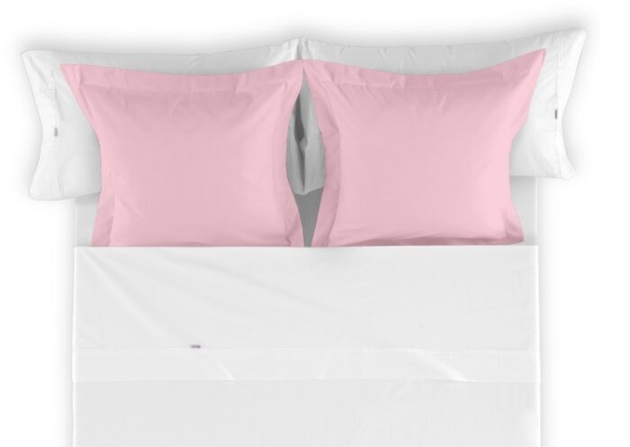 Funda de cojín Combi Lisos. Algodón y poliéster 004-ROSA