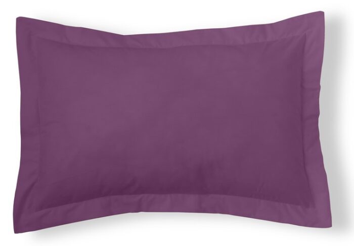 Funda de cojín Combi Lisos. Algodón y poliéster 119-BERENJENA