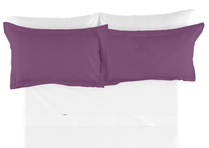 Funda de cojín Combi Lisos. Algodón y poliéster 119-BERENJENA