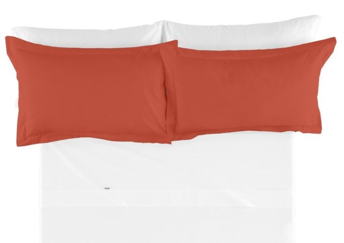 Funda de cojín Combi Lisos. Algodón y poliéster 026-TIERRA