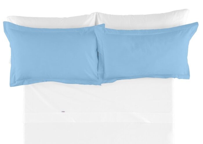 Funda de cojín Combi Lisos. Algodón y poliéster 010-Az. CELESTE