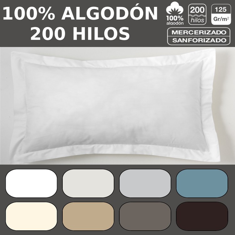 Funda cojín algodón Combi Liso 200 Hilos