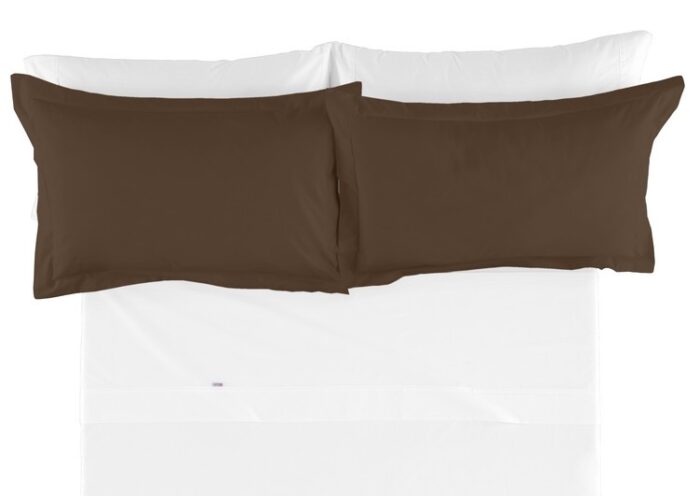 Funda cojín algodón Combi Liso 200 Hilos 179-CHOCOLATE