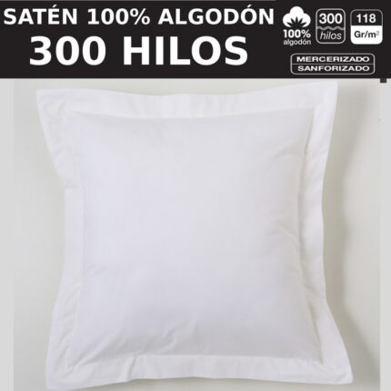 Funda cojín algodón Combi Satén. Algodón de 300 hilos