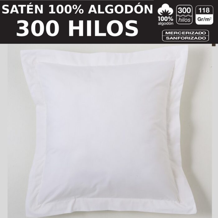Funda cojín algodón Combi Satén. Algodón de 300 hilos Funda cojín algodón Combi Satén. Algodón de 300 hilos