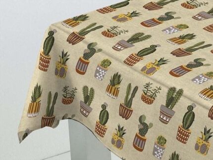 Mantel Resinado Teflón Cactus marrón