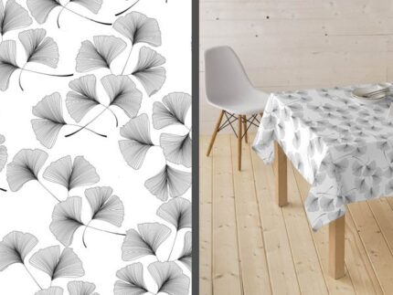 Mantel resinado Ginko gris