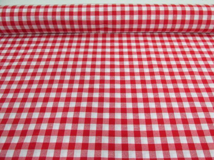 Mantel resinado cuadros Cuba Rojo