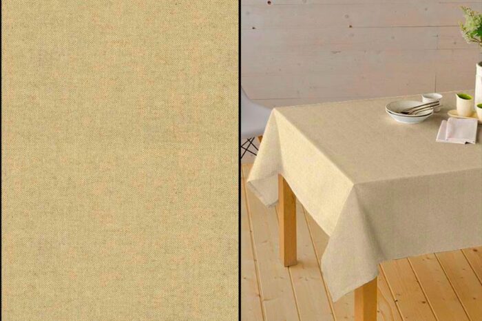 Mantel Resinado Estampado linado. Color Lino Claro. Mantel Resinado Estampado linado. Color Lino Claro.