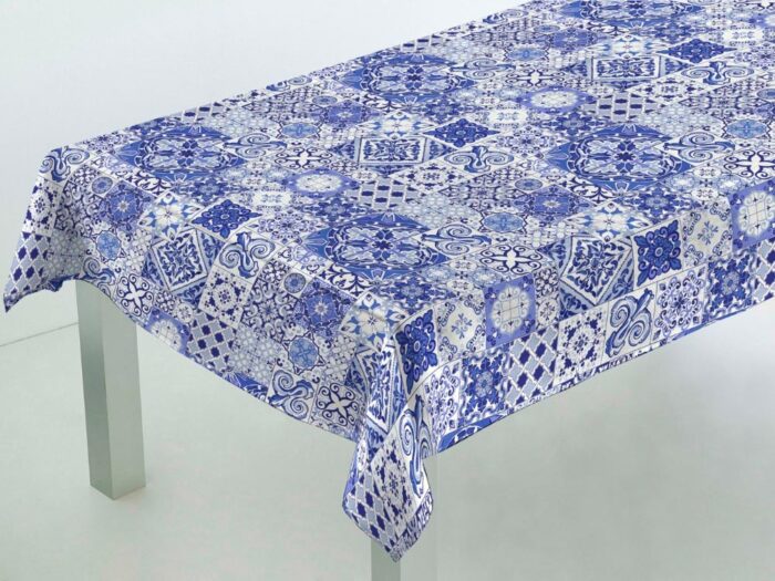 Mantel tela resinada Teflón Alhambra Azul