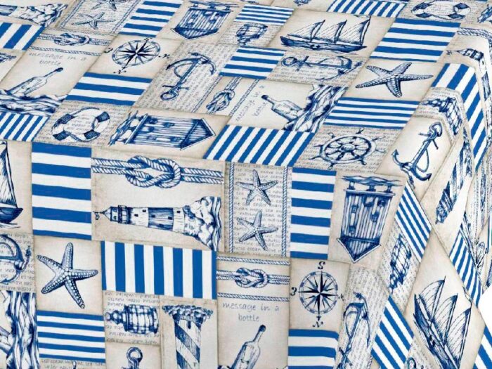Mantel tela resinada Jávea Azul