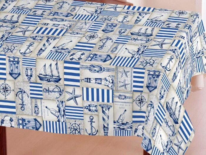 Mantel tela resinada Jávea Azul
