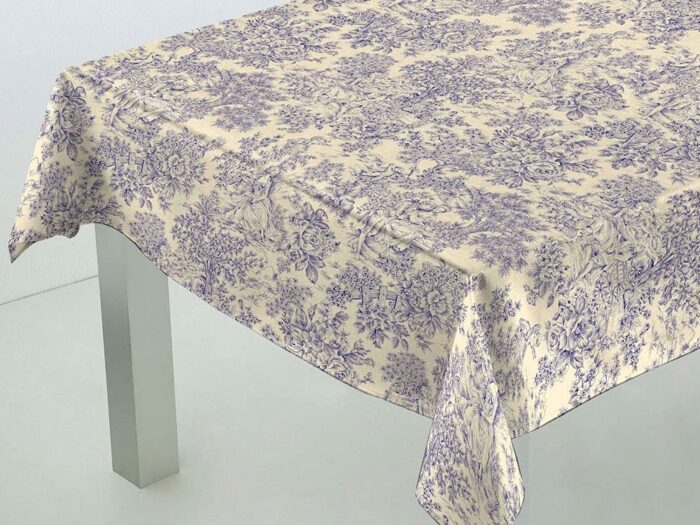 Mantel Resinado Antimanchas Romantico Azul
