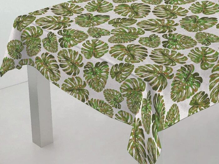 Mantel Resinado Antimanchas Hojas Tropicales
