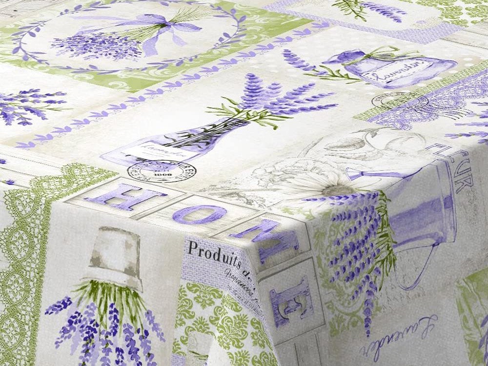Mantel Resinado Antimanchas Estampado Lavanda