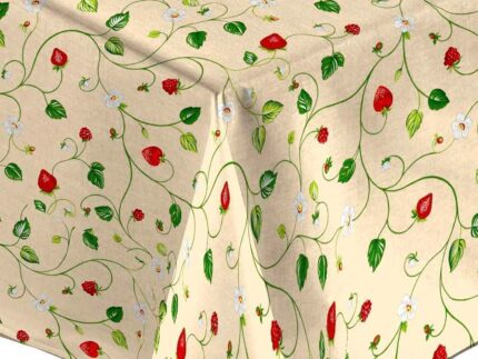 Mantel Resinado Antimanchas Fresitas y Flores