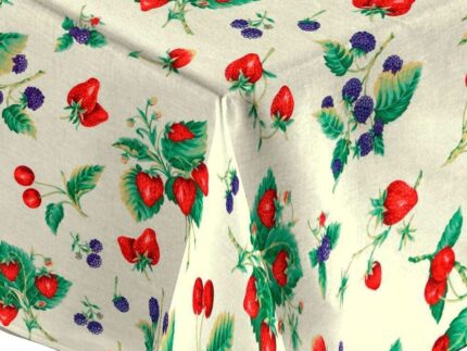 Mantel Resinado Antimanchas Fresas y Moras