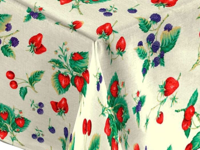 Mantel Resinado Antimanchas Fresas y Moras