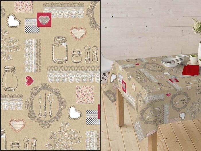 Mantel Resinado Antimanchas Encaje Cocina