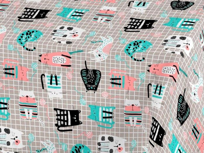 Mantel Resinado Antimanchas Gatos Tom