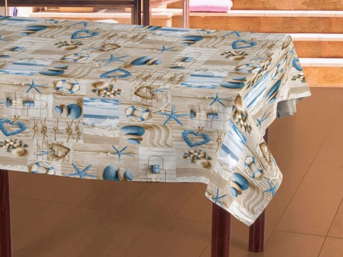 Mantel tela resinado Teflón Varadero Azul