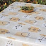 Mantel de Hule Grande 180 Estampado Beige