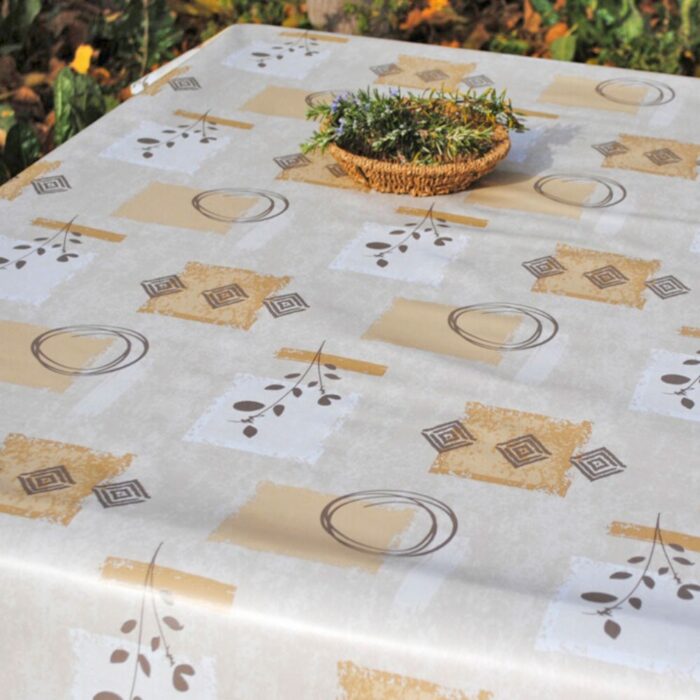 Mantel de Hule Grande 180 Estampado Beige