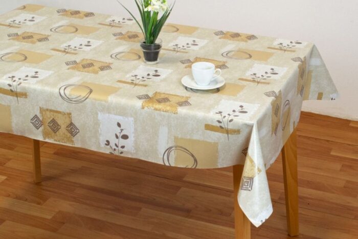 Mantel de Hule Grande 180 Estampado Beige