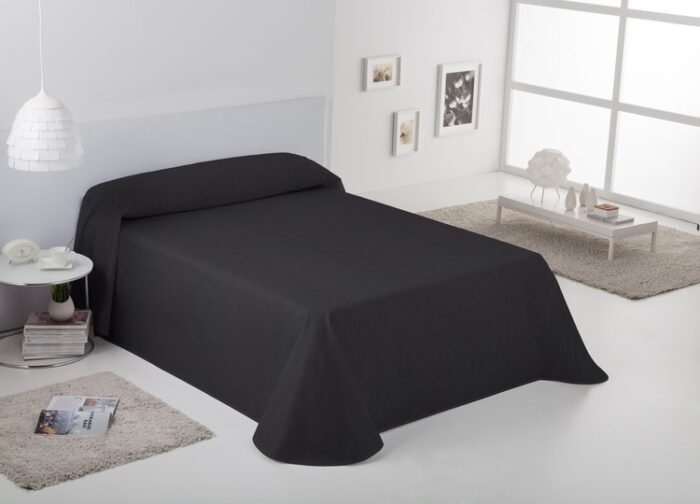 Colcha cubrecama foulard RÚSTICO LISO. Es-Tela 113-NEGRO