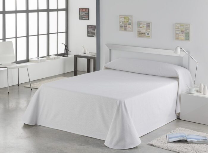 Colcha cubrecama foulard BURGOS. Es-Tela 001-BLANCO