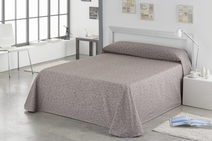 Colcha cubrecama foulard BURGOS. Es-Tela 006-MARRON