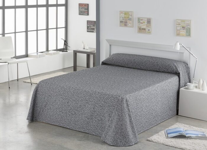 Colcha cubrecama foulard BURGOS. Es-Tela 139-GRIS CLARO