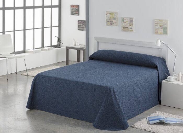 Colcha cubrecama foulard BURGOS. Es-Tela 009-Az. MARINO